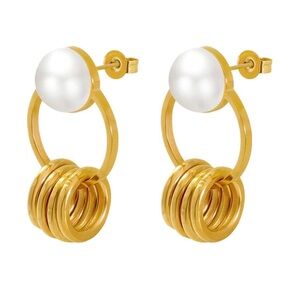 18K GOLD PLATED STAINLESS STEEL EARRINGS, INTENSITY